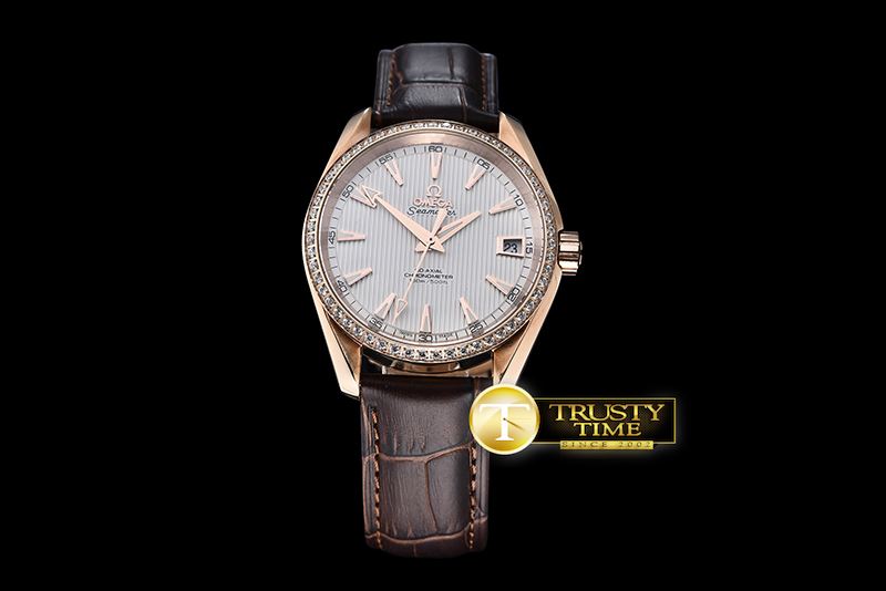 오메가 Aqua Terra 38mm RG/LE White Diam A2836 Mod8500 JHF -OMG0464H