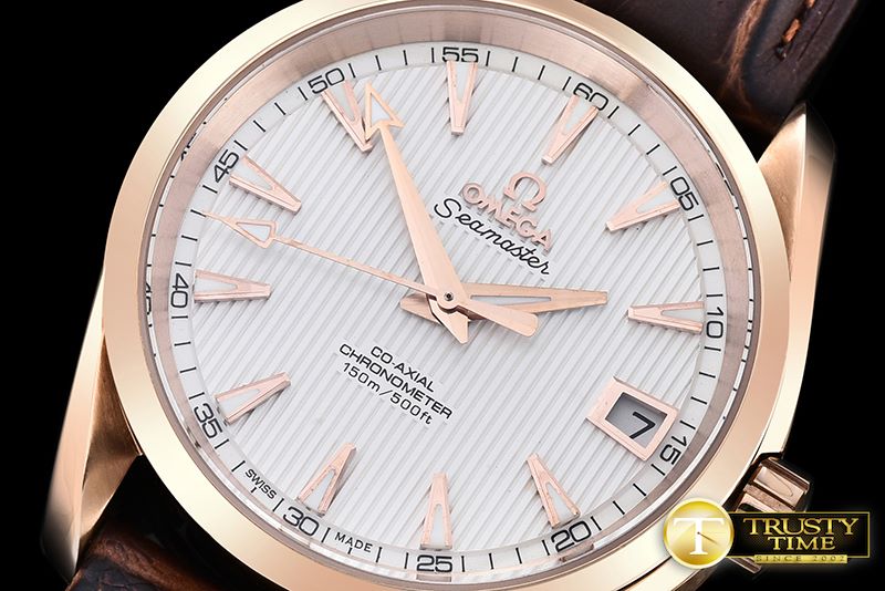 오메가 Aqua Terra 38mm RG/LE White A2836 Mod8500 JHF -OMG0464I