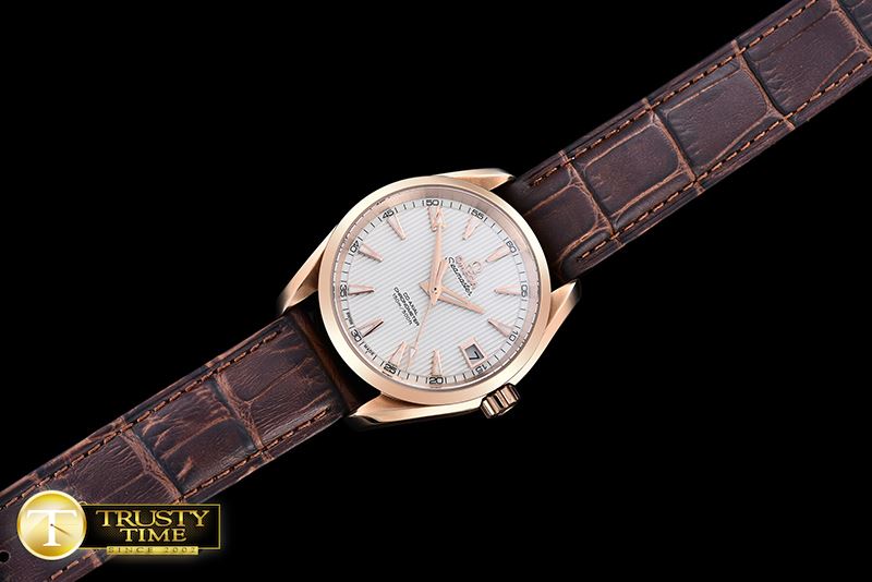 오메가 Aqua Terra 38mm RG/LE White A2836 Mod8500 JHF -OMG0464I