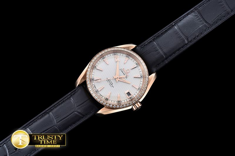 오메가 Aqua Terra 38mm RG/LE2 White Diam A2836 Mod8500 JHF -OMG0464M