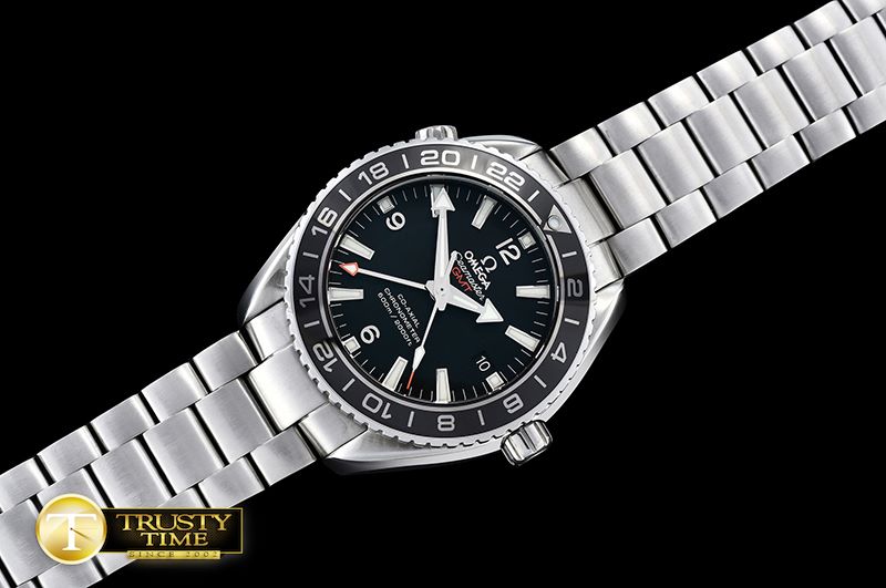 오메가 Basel 2016 POcean GMT SS/SS Black BP A2836 Mod8605 -OMG0478A