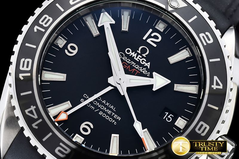 오메가 Basel 2016 POcean GMT SS/RU Black BP A2836 Mod8605 -OMG0478F