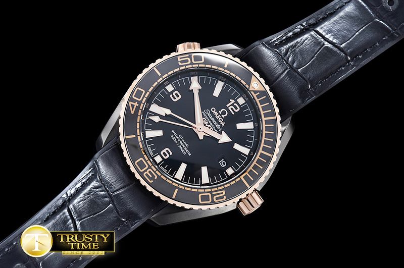 오메가 Planet Ocean GMT Deep Black Sedna PVD/LE A5833 Mod -OMG0487A