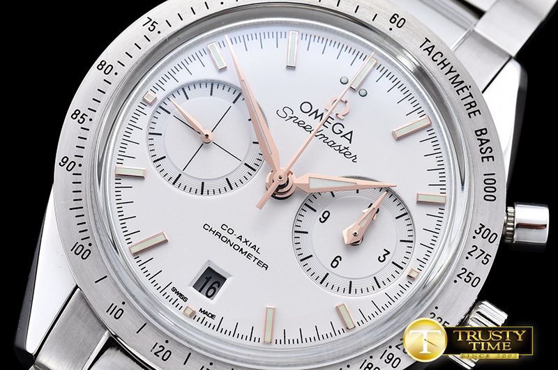 오메가 SpeedMaster '57 SS/SS Wht/RG JHF Asia 7750 Mod 9300 -OMG0495B