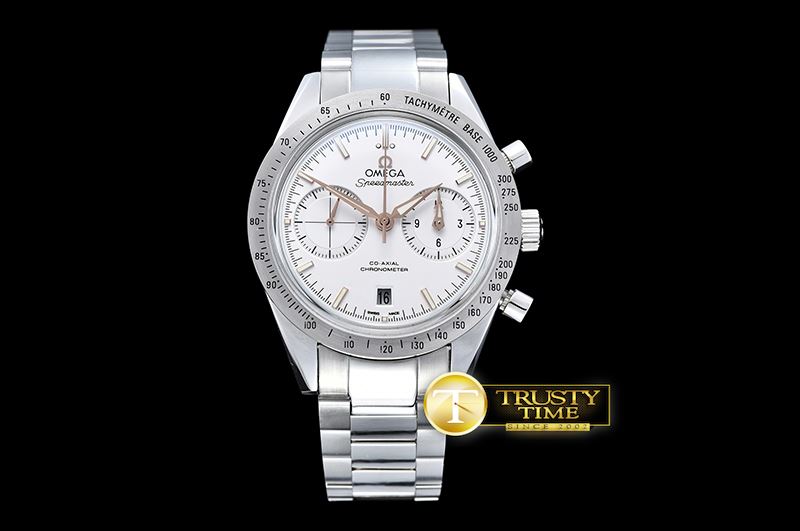 오메가 SpeedMaster '57 SS/SS Wht/RG JHF Asia 7750 Mod 9300 -OMG0495B