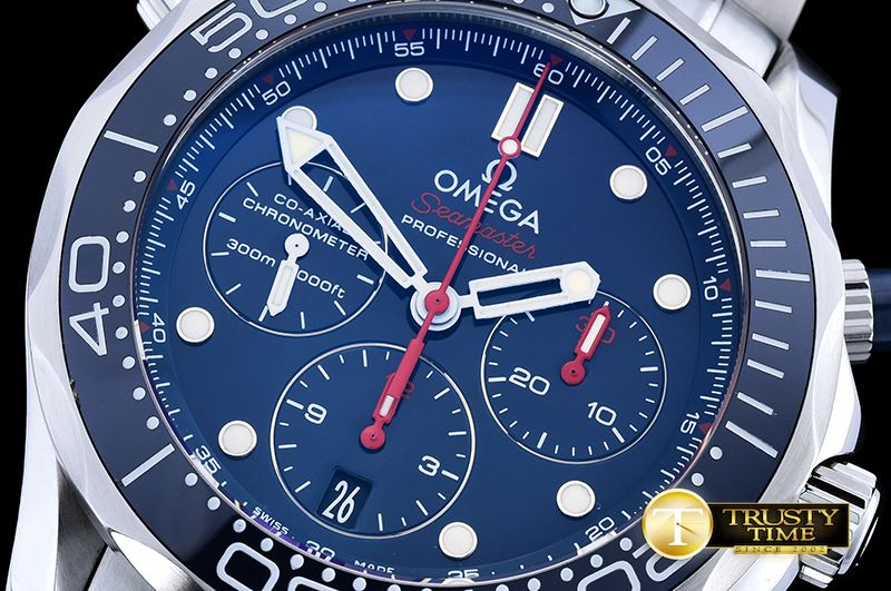 오메가 Seamaster Chrono SS/SS Blue/Blue BP A7750 -OMG0500D