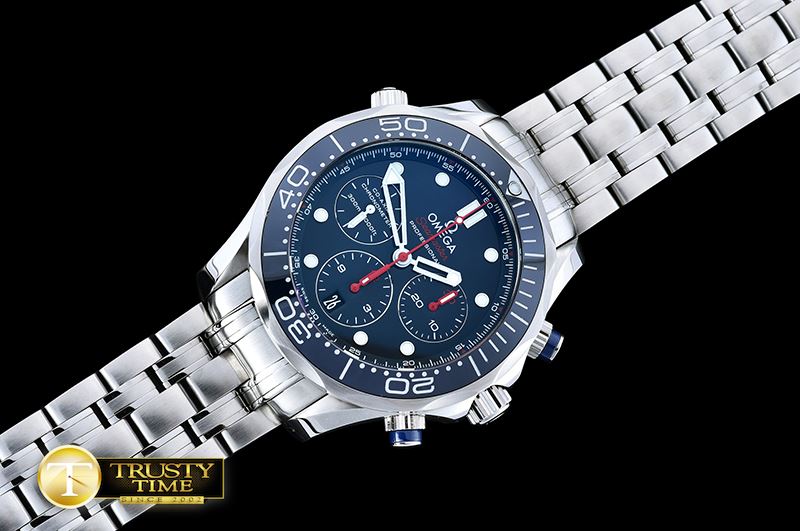 오메가 Seamaster Chrono SS/SS Blue/Blue BP A7750 -OMG0500D