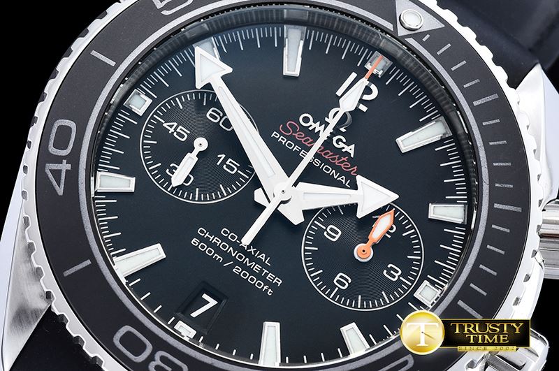 오메가 Planet Ocean 45mm Chrono SS/RU Blk BP A7750 Mod9300 -OMG0502A