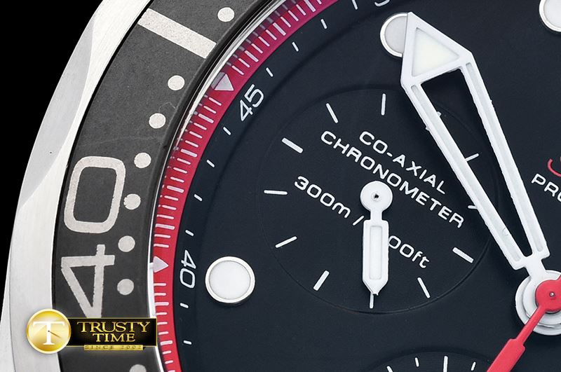 오메가 Seamaster Chrono America Cup SS/RU Blk/Red BP A7750 -OMG0503