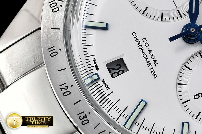 오메가 Speedmaster Chronograph SS/SS Wht JHF A7750 Mod 9300 -OMG0524C