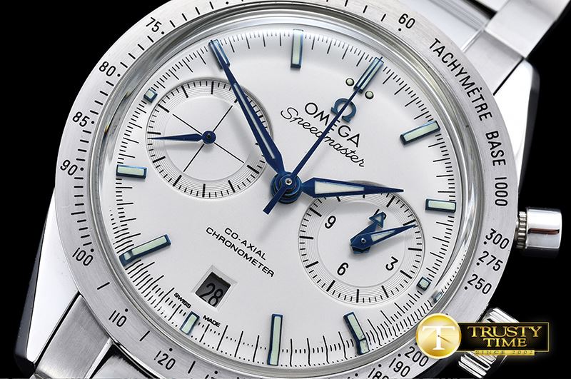 오메가 Speedmaster Chronograph SS/SS Wht JHF A7750 Mod 9300 -OMG0524C