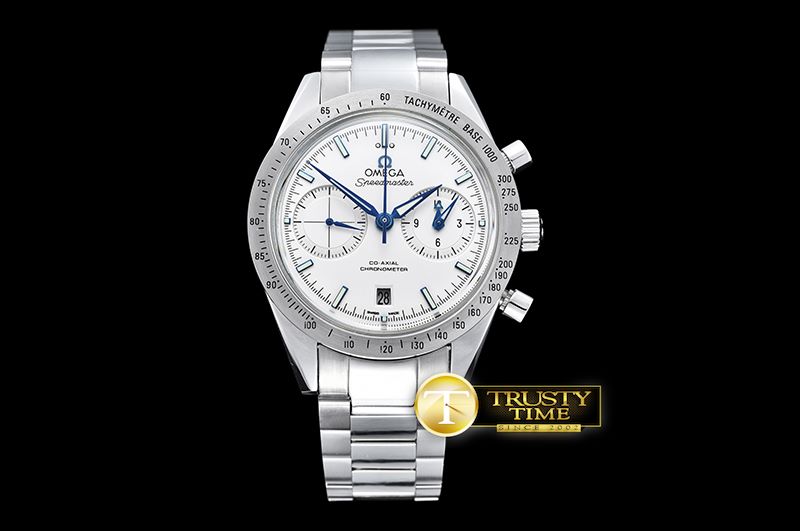 오메가 Speedmaster Chronograph SS/SS Wht JHF A7750 Mod 9300 -OMG0524C