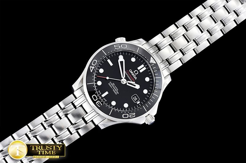 오메가 Seamaster Diver 300m CoAxial Cer SS/SS Blk JHF A2836 -OMG0526B