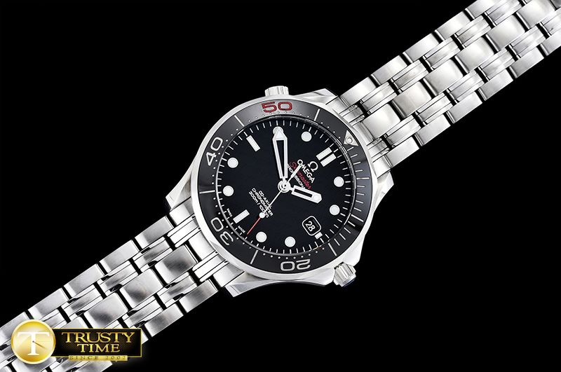 오메가 Seamaster Diver James Bond 50th SS/SS Blk JHF A2836 -OMG0526D