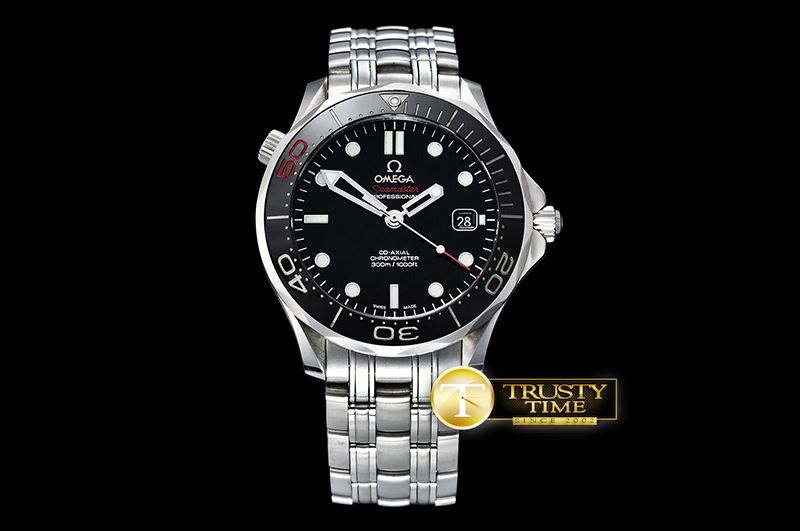 오메가 Seamaster Diver James Bond 50th SS/SS Blk JHF A2836 -OMG0526D