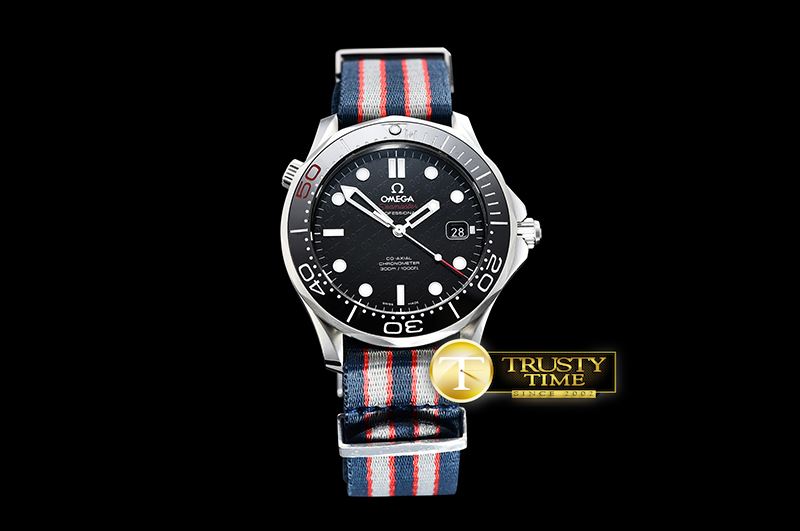 오메가 Seamaster 007 James Bond 50th SS/NY Black BP A2836 -OMG0528