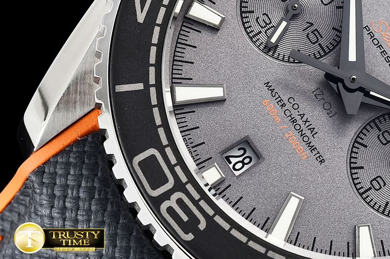 오메가 POcean Chrono Blk/Org SS/NY Grey JHF V3 A7750 Mod9900 -OMG0538A