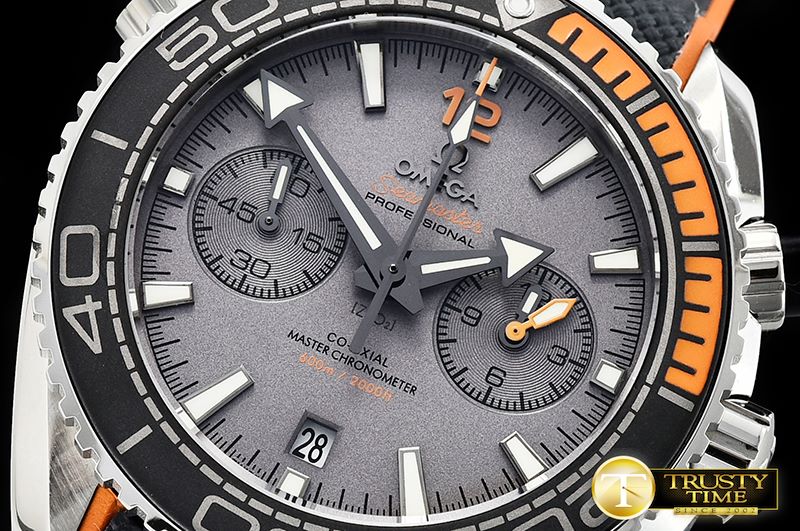 오메가 POcean Chrono Blk/Org SS/NY Grey JHF V3 A7750 Mod9900 -OMG0538A