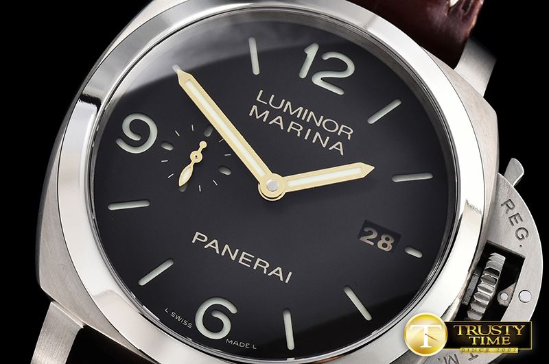 파네라이 PAM351 Q Lum. Marina 3 Days TI/LE Brown VSF P9000 Mod -PN351QLE1