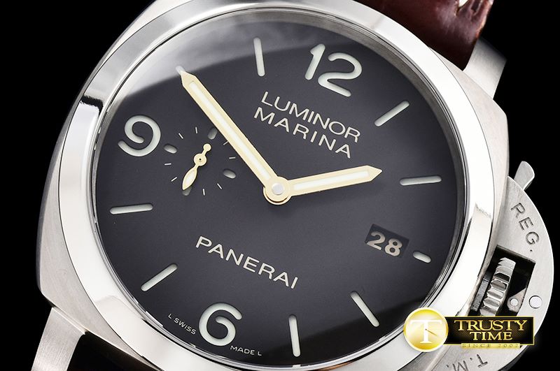파네라이 PAM351 Q Lum. Marina 3 Days TI/LE Brown VSF P9000 Mod -PN351QLE