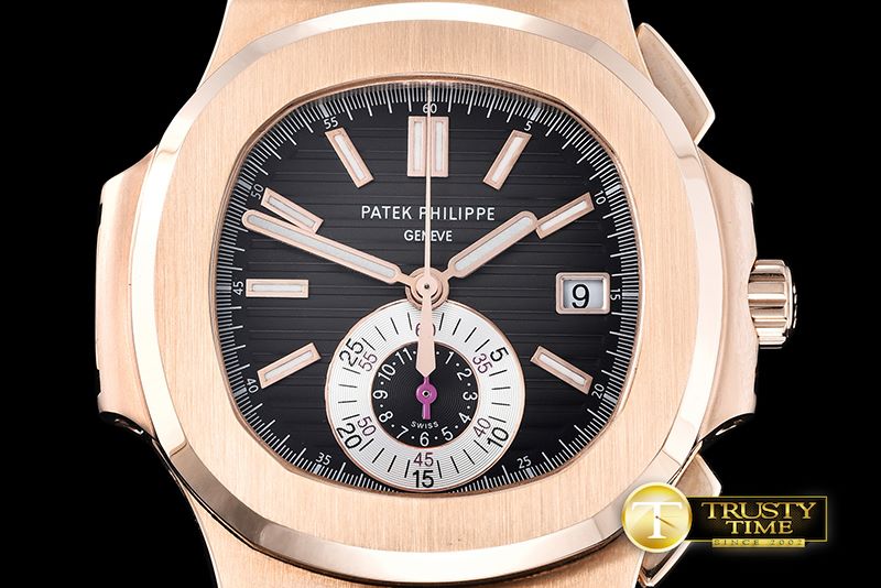파텍필립 5980 Nautilis Chrono RG/LE Black BP A7750 -PP0202C