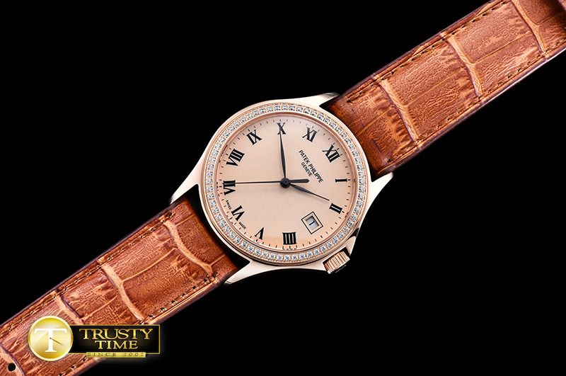 파텍필립 Calatrava Ref.5117 Diams RG/LE Cream Roman MY9015 Mod -PP0241C