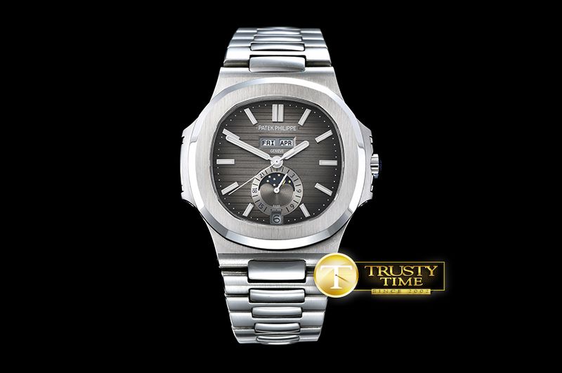 파텍필립 Nautilus GMT MoonPhase SS/SS Grey Asia 23J Calendar -PP0242A