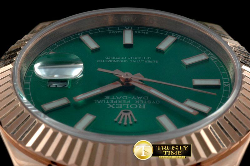 롤렉스 President/Fluted RG Green Sticks Asian Clone 2836 -R2DD0193A
