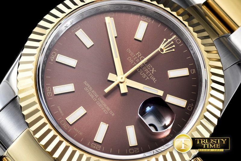 롤렉스 SS/YG Oyster Brown Stk Asian Eta 28362 -R2DJ0196B