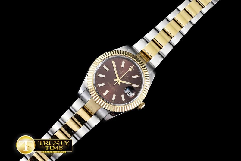 롤렉스 SS/YG Oyster Brown Stk Asian Eta 28362 -R2DJ0196B