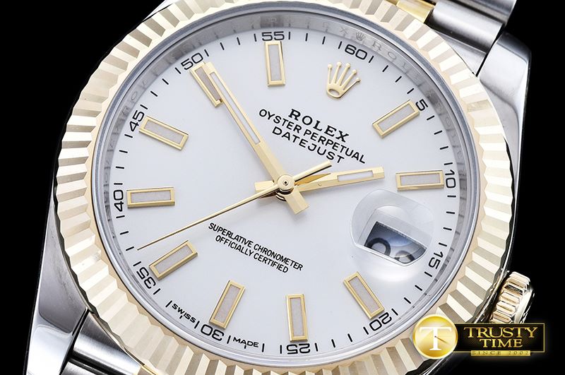 롤렉스 DateJust 2 Wrap YG/SS Flt Silv Wh Stk Jub Noob A3235 -R2DJ0198C