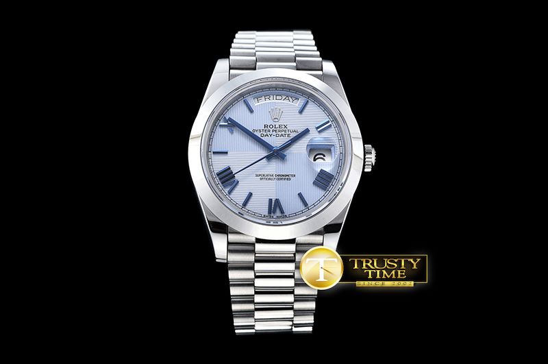 롤렉스 DayDate 228206 SS/SS Blue Roman Smooth BP Swiss 2836 -RDD0197B