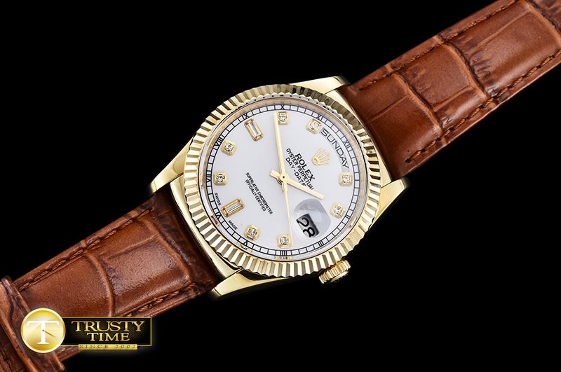 롤렉스 DayDate 36mm YG/LE White Diamonds A2836 -RDD0198B