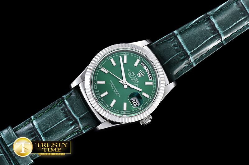 롤렉스 DayDate 36mm SS/LE Green Sticks A2836 -RDD0198C