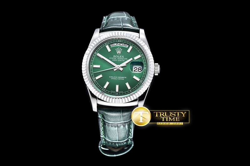 롤렉스 DayDate 36mm SS/LE Green Sticks A2836 -RDD0198C