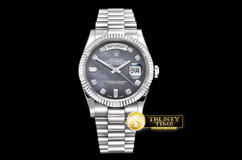 롤렉스 DayDate 36mm Flt SS/SS Black MOP Diam BP Swiss 2836 -RDD0214B