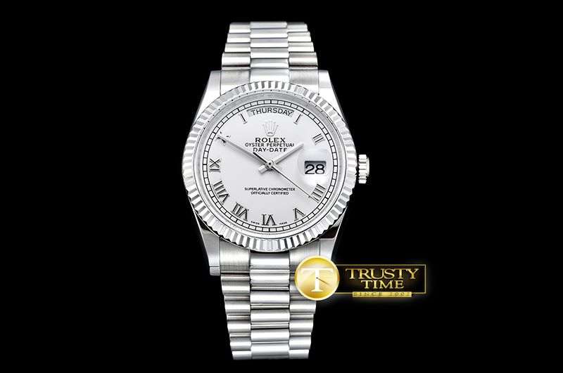 롤렉스 DayDate 36mm Flt SS/SS White Diam BP Swiss 2836 -RDD0215B