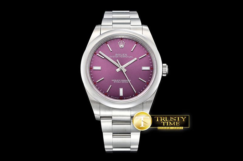 롤렉스 Oyster Pert. 39mm 114300 SS/SS Red Grape BP Asia 2836 -RDJ0297A