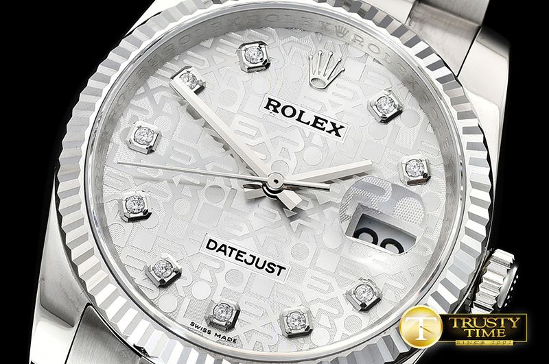 롤렉스 DJ 36mm Oyst Fluted 904L SS/SS Silver Diam DJF A3135 -RDJ0304C