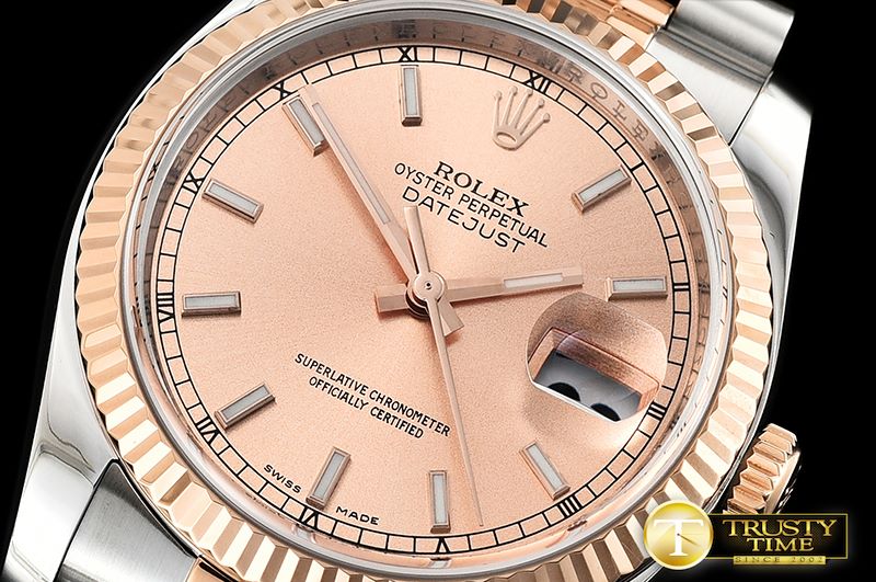 롤렉스 Datejust 36mm Flt RG/SS Rose Gold/Stk ARF Asia SH3135 -RDJ0306A