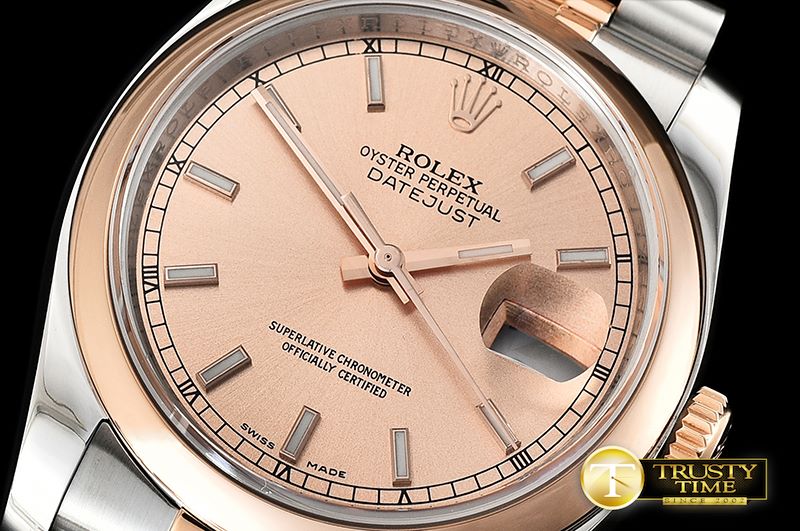 롤렉스 Datejust 36mm Smt RG/SS Rose Gold/Stk ARF Asia SH3135 -RDJ0306B