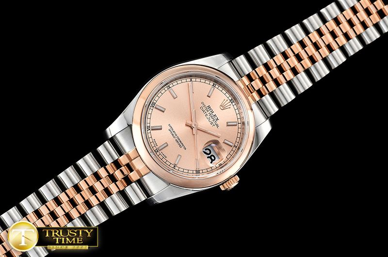롤렉스 Datejust 36mm Smt RG/SS Rose Gold/Stk ARF Asia SH3135 -RDJ0306B