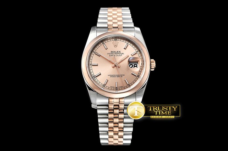 롤렉스 Datejust 36mm Smt RG/SS Rose Gold/Stk ARF Asia SH3135 -RDJ0306B