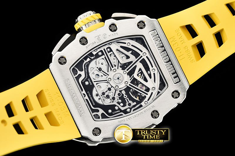 리차드밀 RM01103 Flyback Chronograph SS/RU (Ylw) KVF A7750 Mod -RM0163F