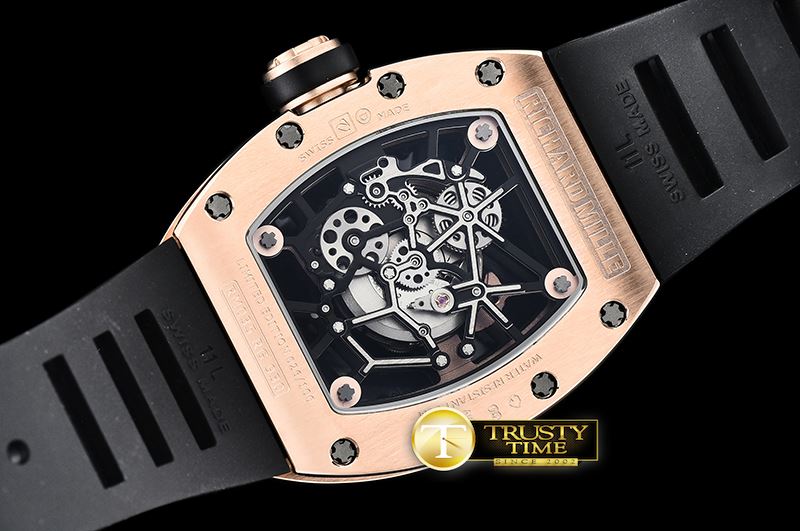 리차드밀 RM03502 Americas Diams RG/RU Blk Skele KVF MY8215 Mod -RM0168A
