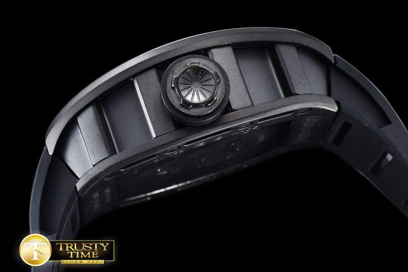 리차드밀 Skull Tourbillon PVD/RU Black Asian 21J Decorated Movt -RM088B