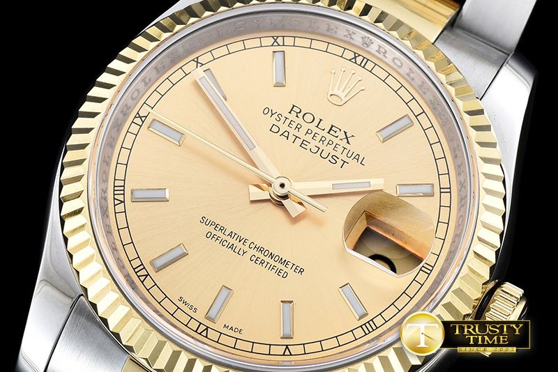 롤렉스 DateJust Midsize 31mm YG/SS Gold Sticks BP Asia 2836 -RMDJ206
