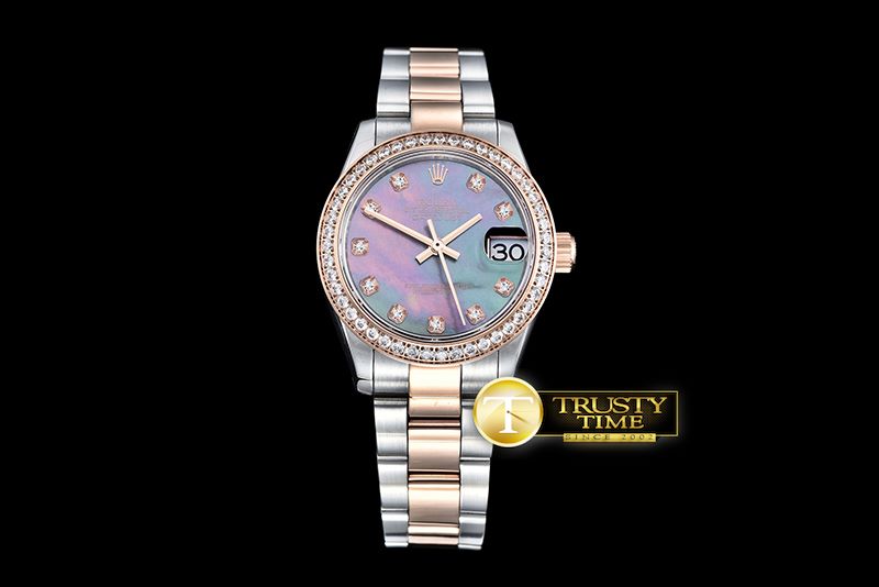 롤렉스 DateJust Midsize 31mm RG/SS Blk MOP Diam BP Asia 2836 -RMDJ207A