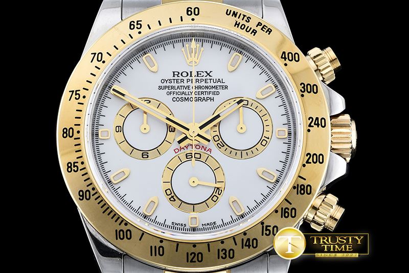 롤렉스 Daytona TT YG/SS White Stick JF A7750 -ROLDYT0183C