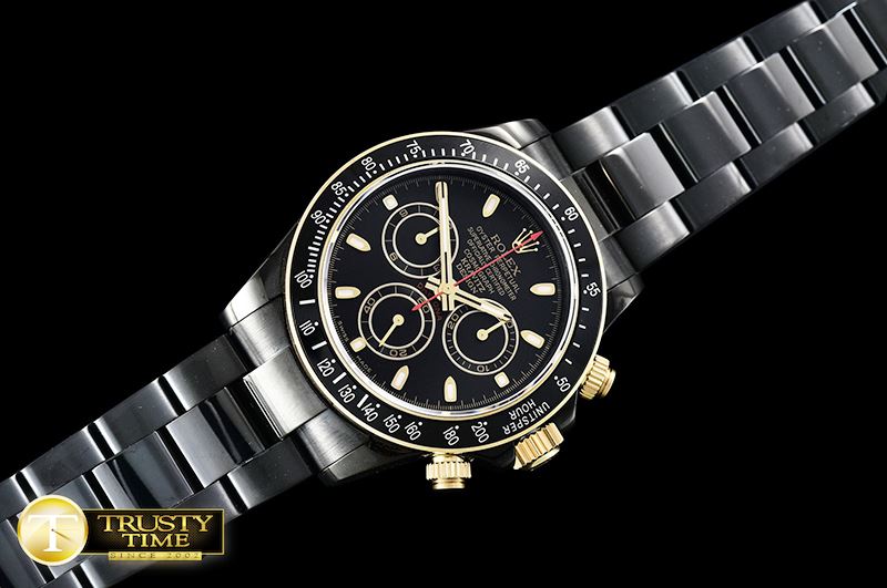롤렉스 Daytona Kravitz LK01 DLC/DLC Black/Gold BP V2 A7750 -ROLDYT0224A
